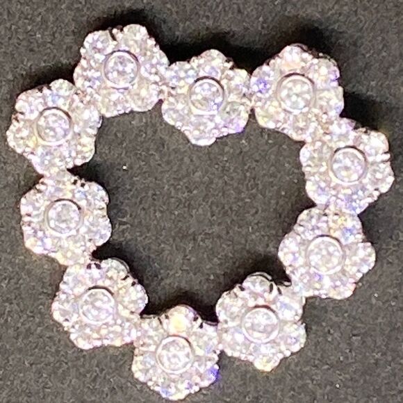 Sterlingsilver Heart pendant with white rhinestone - Picture 2 of 7